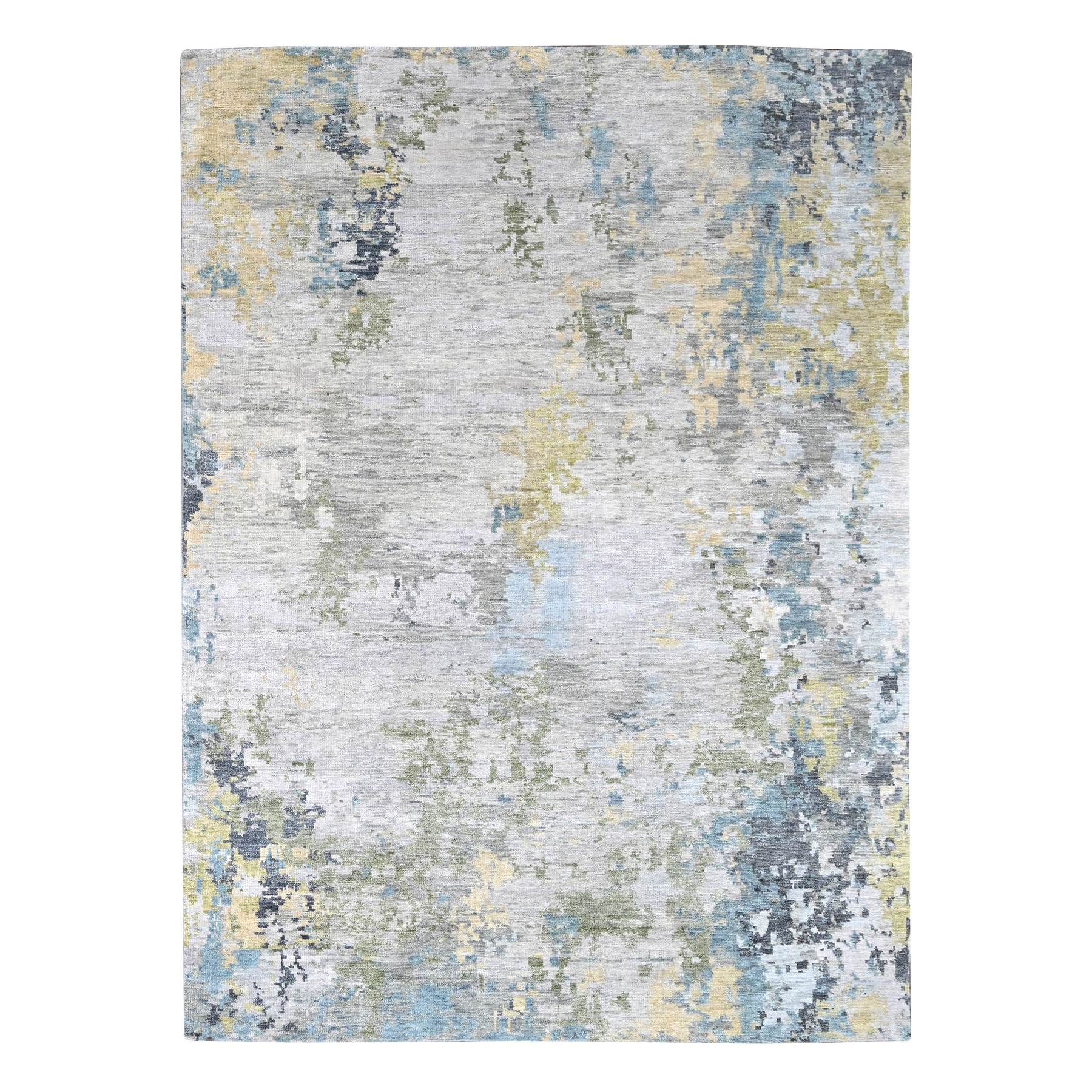 Oyster Gray, Abstract Design, Supple Collection, Tone On Tone, Hand Knotted, Soft Vibrant Wool, Plush and Lush, Oriental Rug